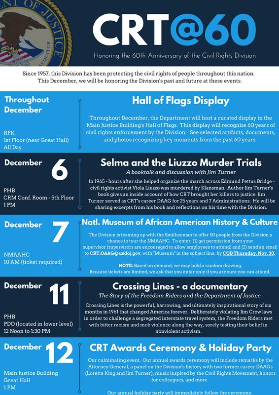 Poster for Civil Rights Division 60th Anniversary