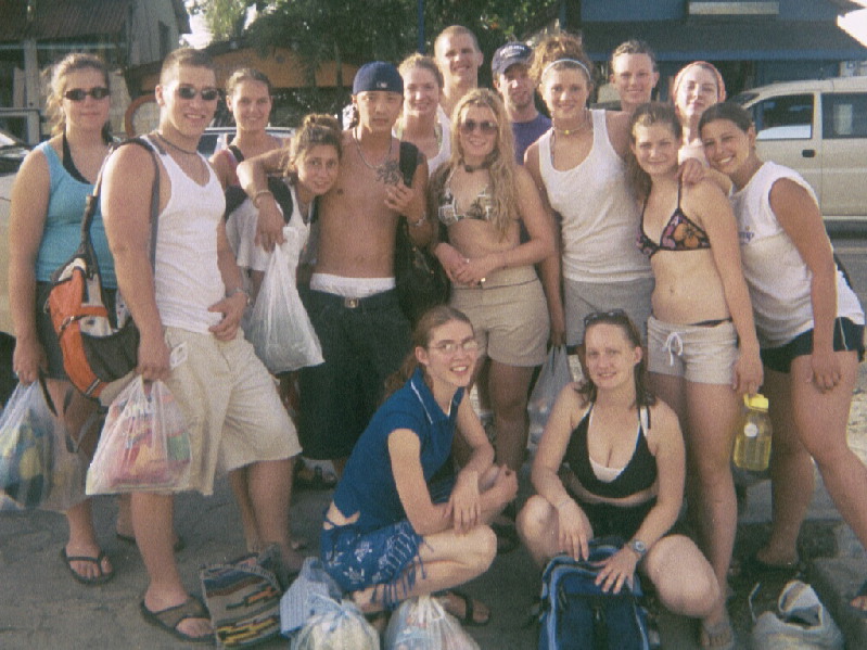 Our crew waiting for the bus