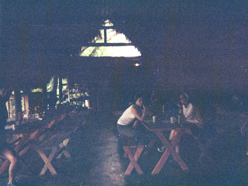 The dining area of our hut