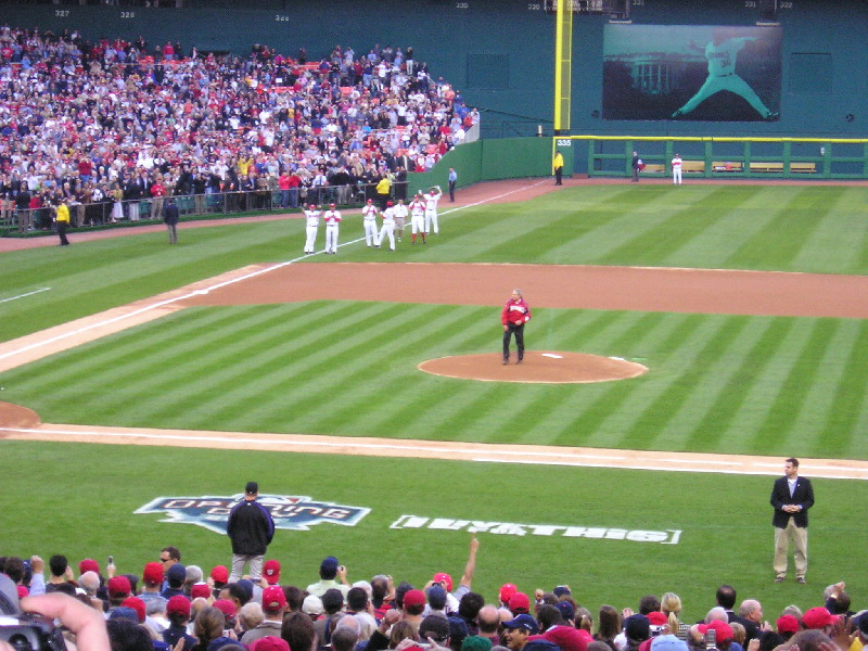 Stupid throws out the first pitch