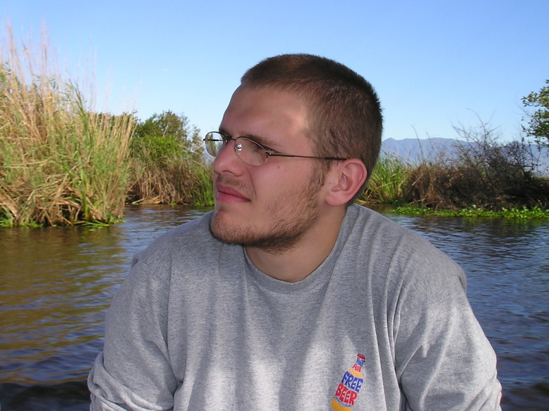 Ben on the Ferry to Monterrico, Guatemala, January 8, 2006