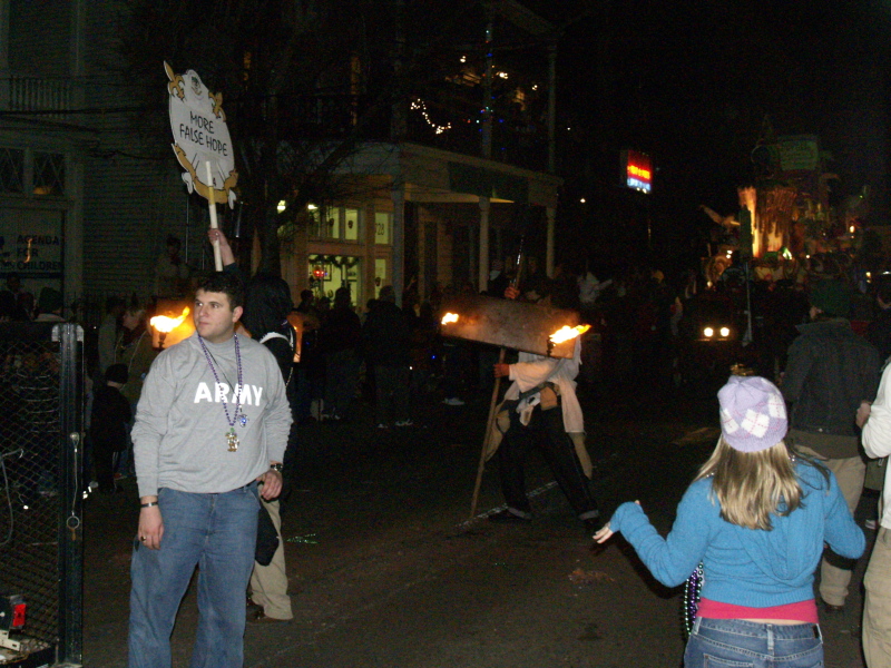 Mardi Gras, New Orleans, February 1, 2008 -- Krewe d'Etat Flambeaux