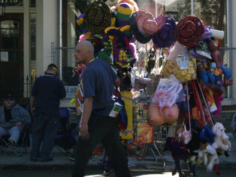 Mardi Gras, New Orleans, February 2, 2008 -- St. Charles Ave Vendor