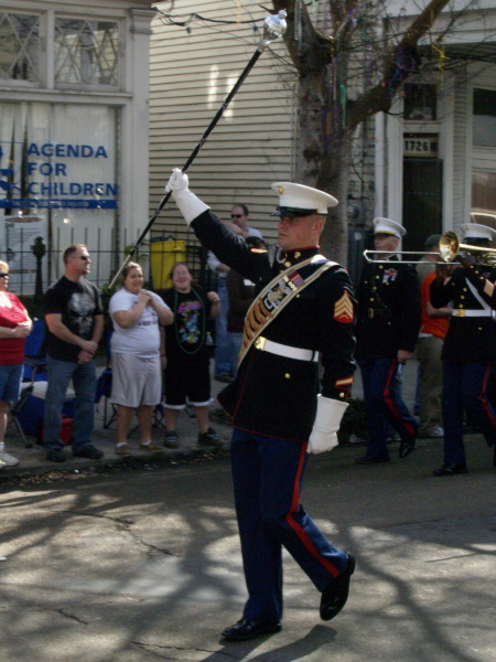 Mardi Gras, New Orleans, February 2, 2008 -- USMC Drum Major