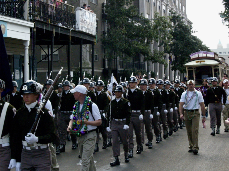 Mardi Gras, New Orleans, February 2, 2008 -- Texas A&M Cadets