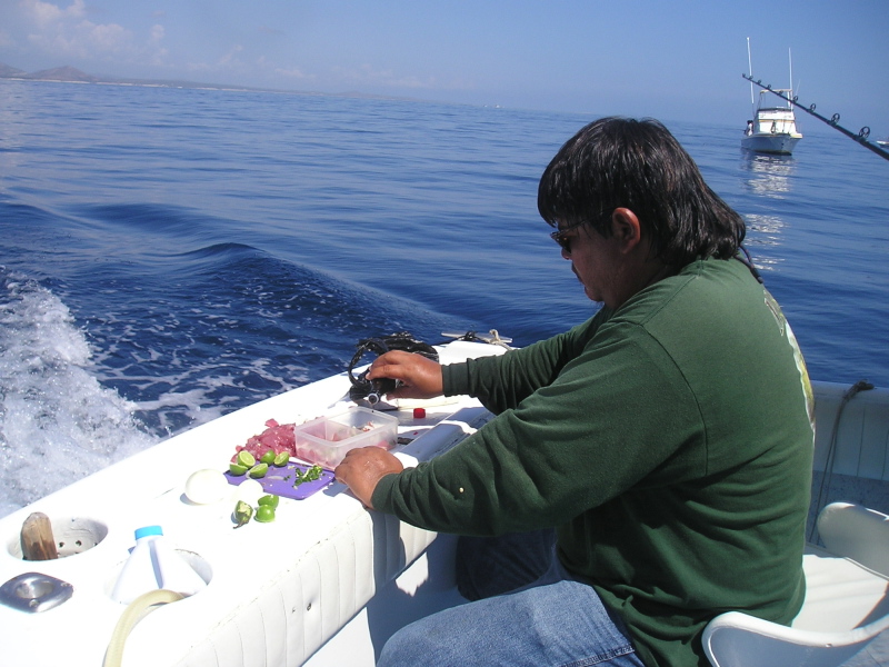 Punta Colorada, July 24, 2008 -- Edgar's sashimi